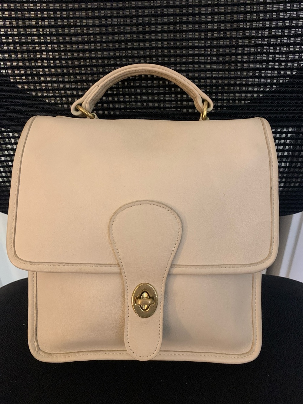 1996 Station Bag #5130 in Bone with Brass Hardware